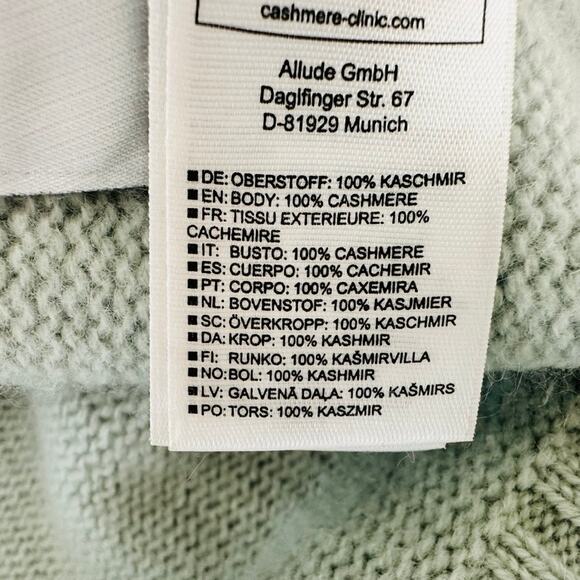 Allude Cashmere Sweater Turtleneck Green Boxy Size Small 100% Cashmere - Picture 5 of 7